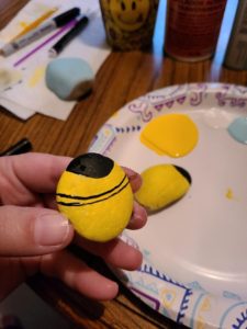 Bee Rock Painting - Paint Stripes