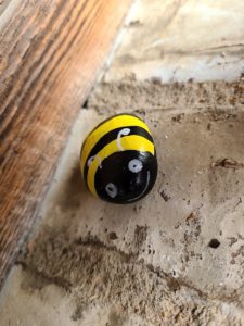 Bee Rock Painting - Bee Close up