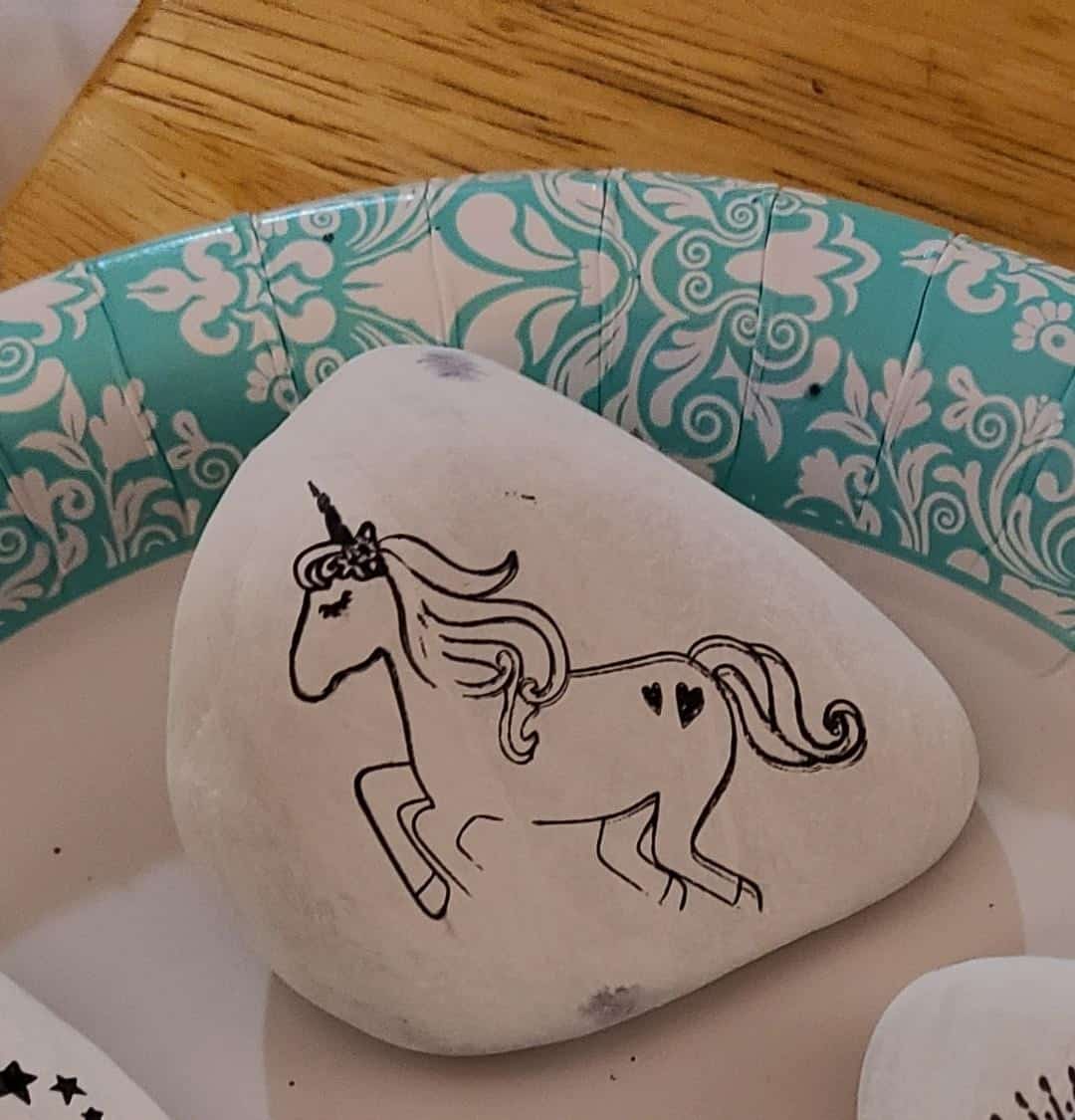 Unicorn Stamped on Rock