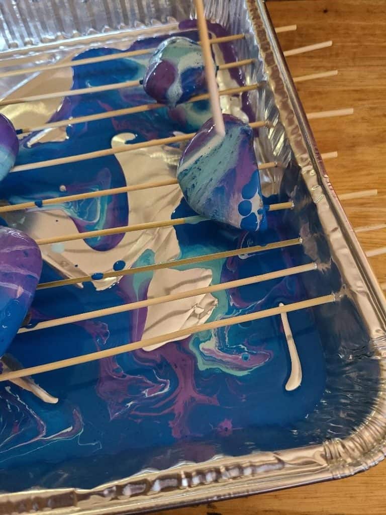 Paint Pouring on Rocks Final Touches