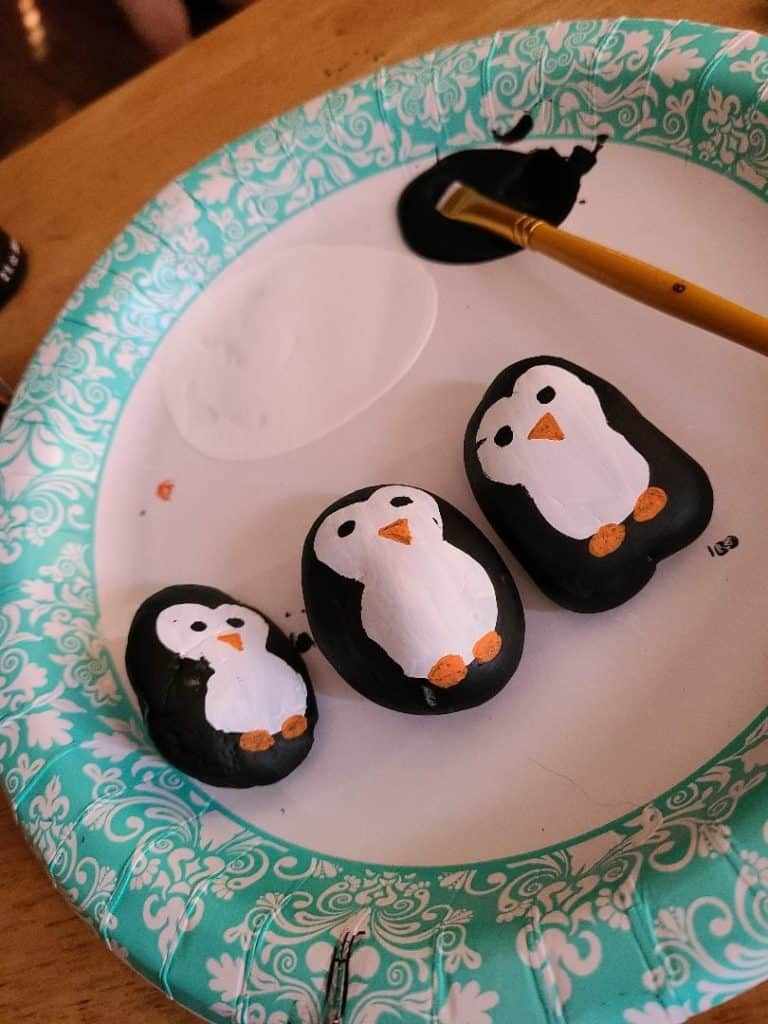 Penguin Rock Paint Face