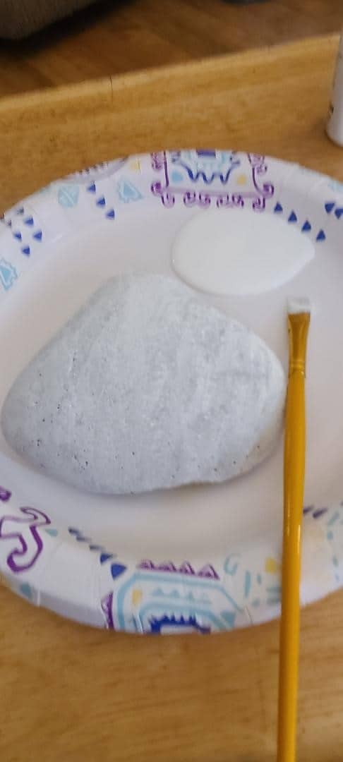 Rock stencil base coat