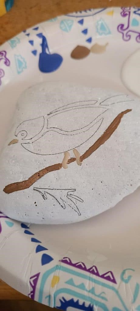 Rock stencil start painting 2