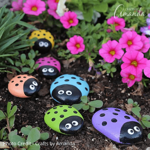 Ladybug rocks by Crafts by Amanda