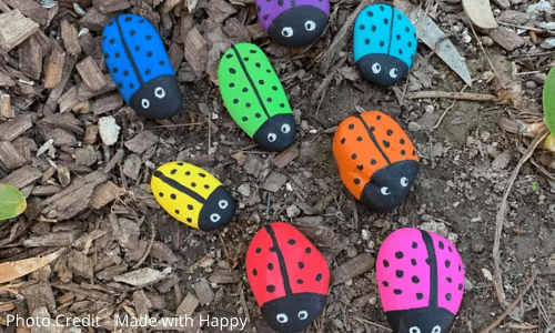 Painted ladybugs rocks by Made with Happy