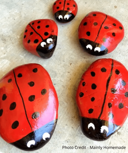 Painted ladybug rocks by Mainly Homemade