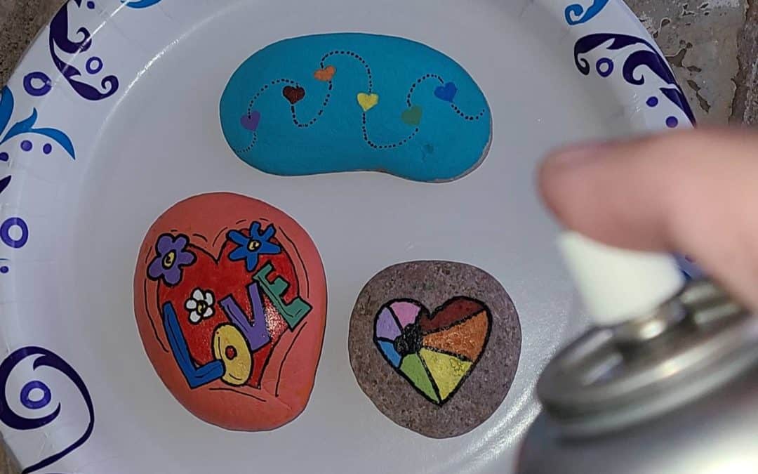 3 Cute Heart Painted Rocks for your Valentines