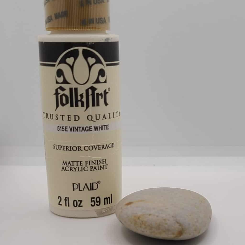 Dog painted rock - base coat
