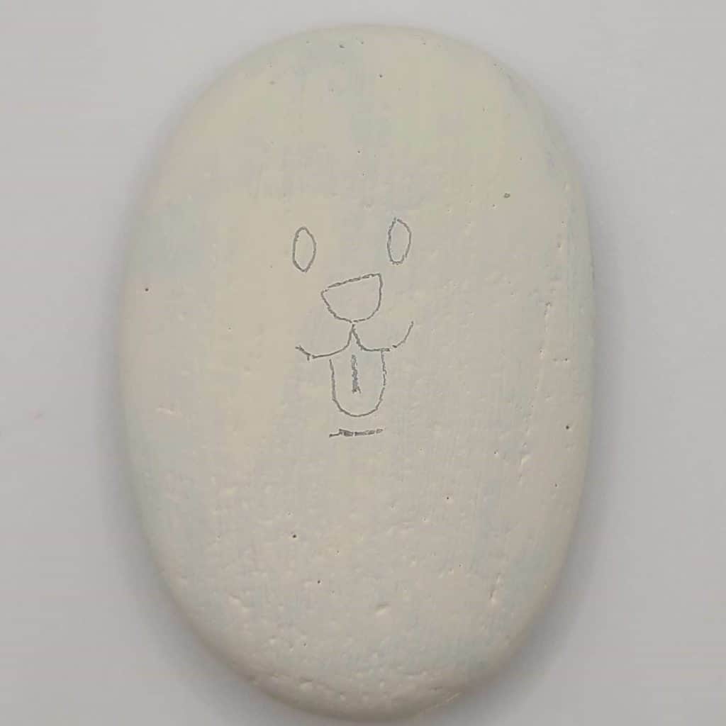 Dog Painted rock - draw image on rock 1
