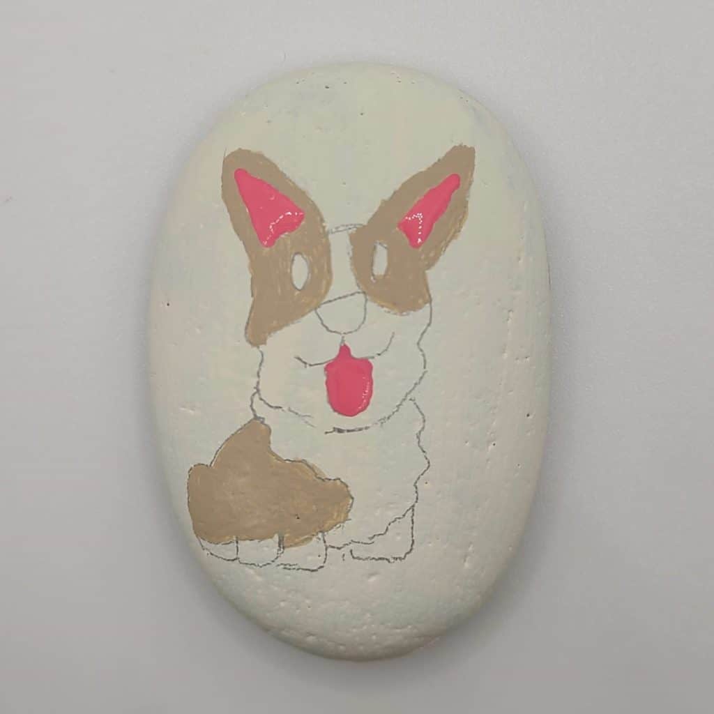 Dog Painted rock - painting the dog 2