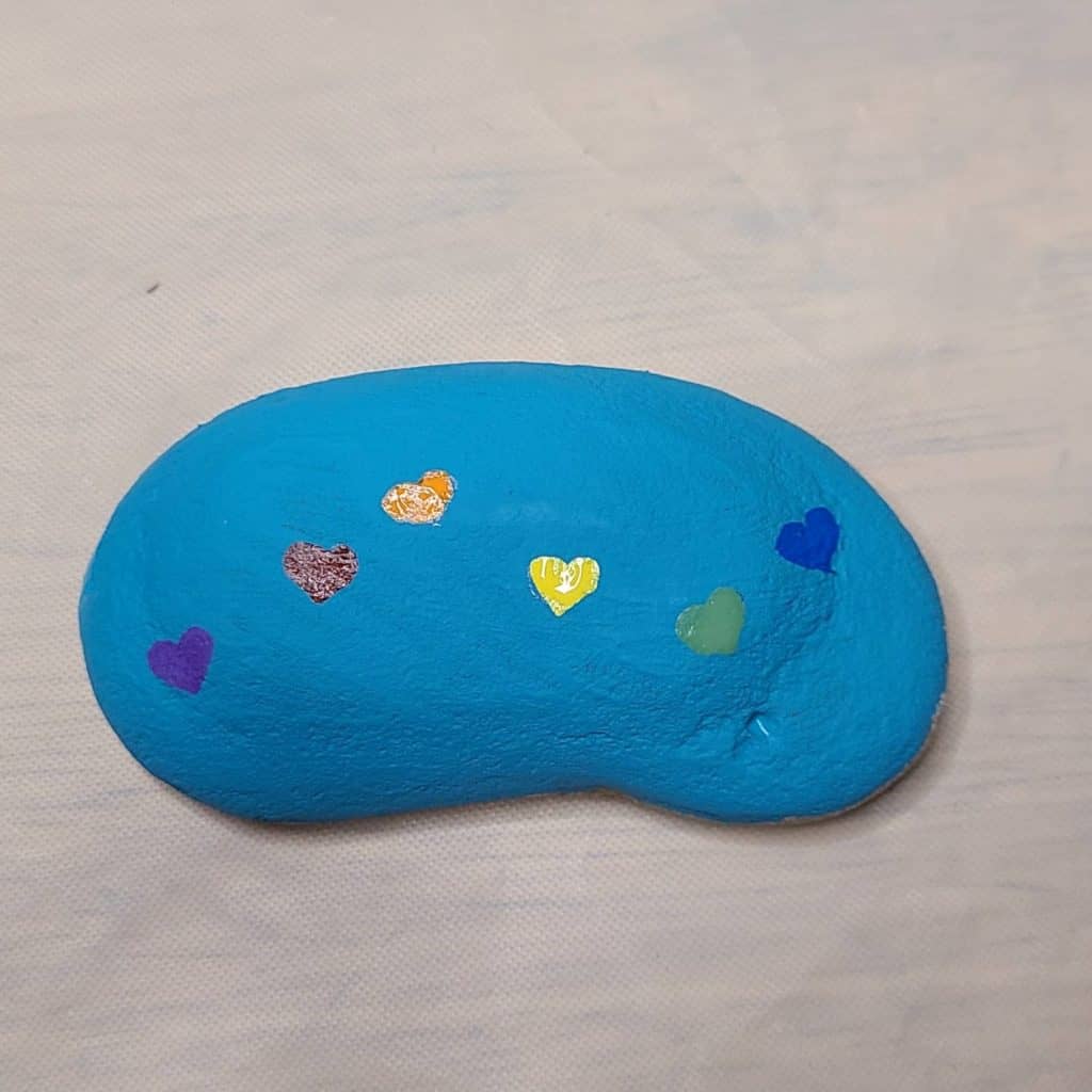 Linked hearts rock - paint hearts on rock