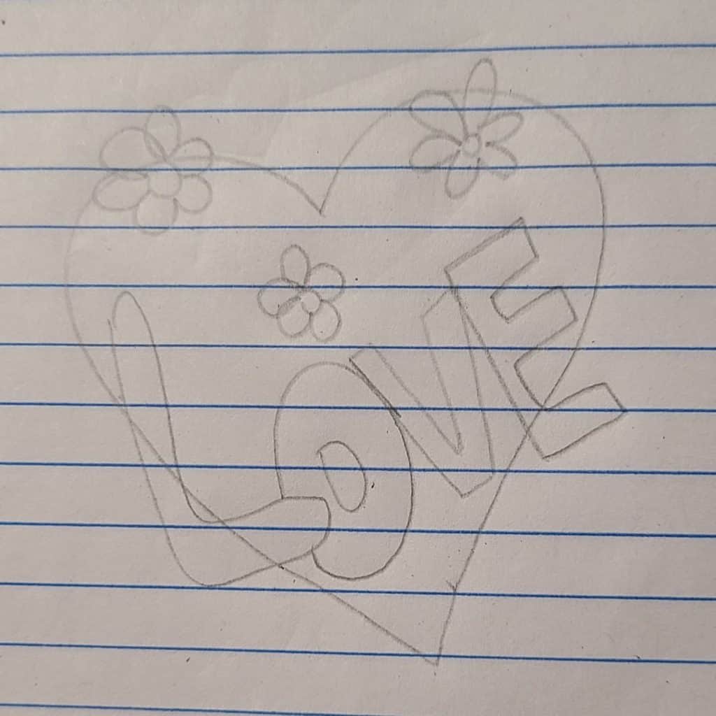 Love heart rock - practice drawing on paper