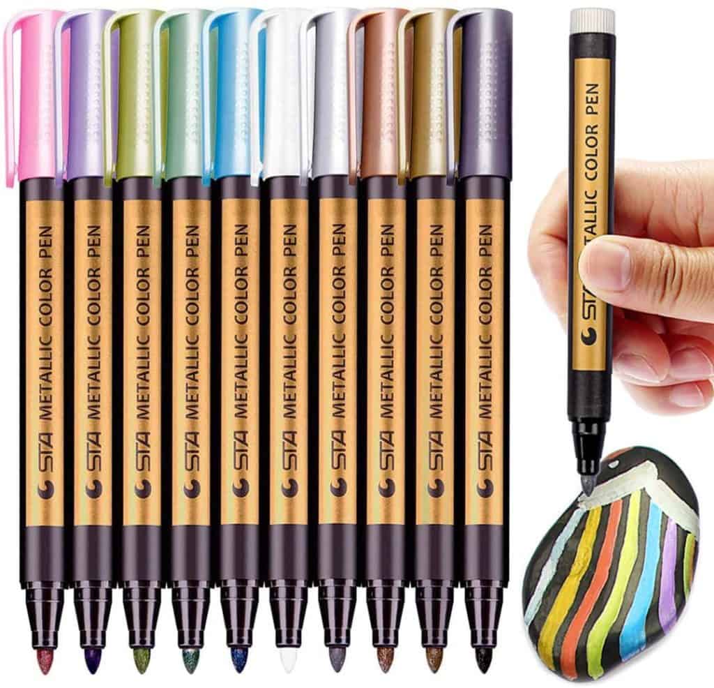 Pandafly Metallic Paint Markers for Rock Painting