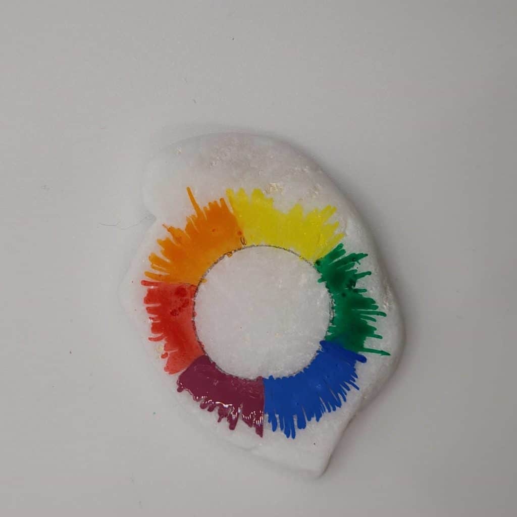 Rainbow Painted Rock - Rainbow Burst 7