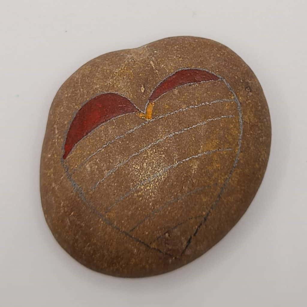 Rainbow Painted Rock - Rainbow Heart 2