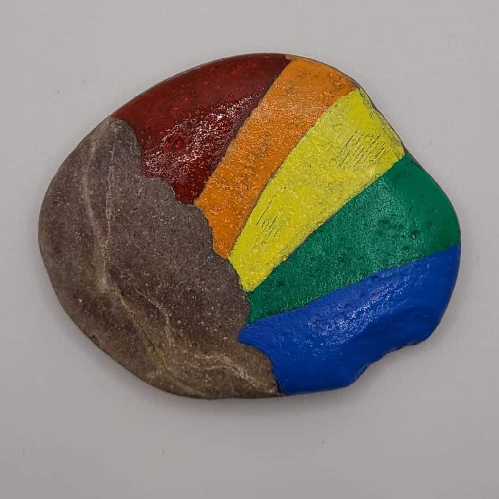 Rainbow Painted Rock - Rainbow Kindness Rock 2