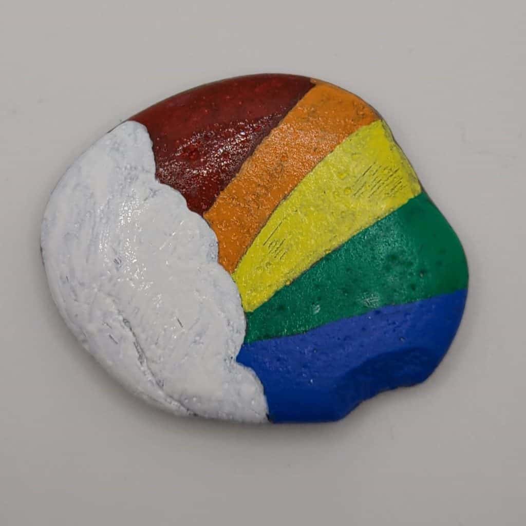 Rainbow Painted Rock - Rainbow Kindness Rock 3