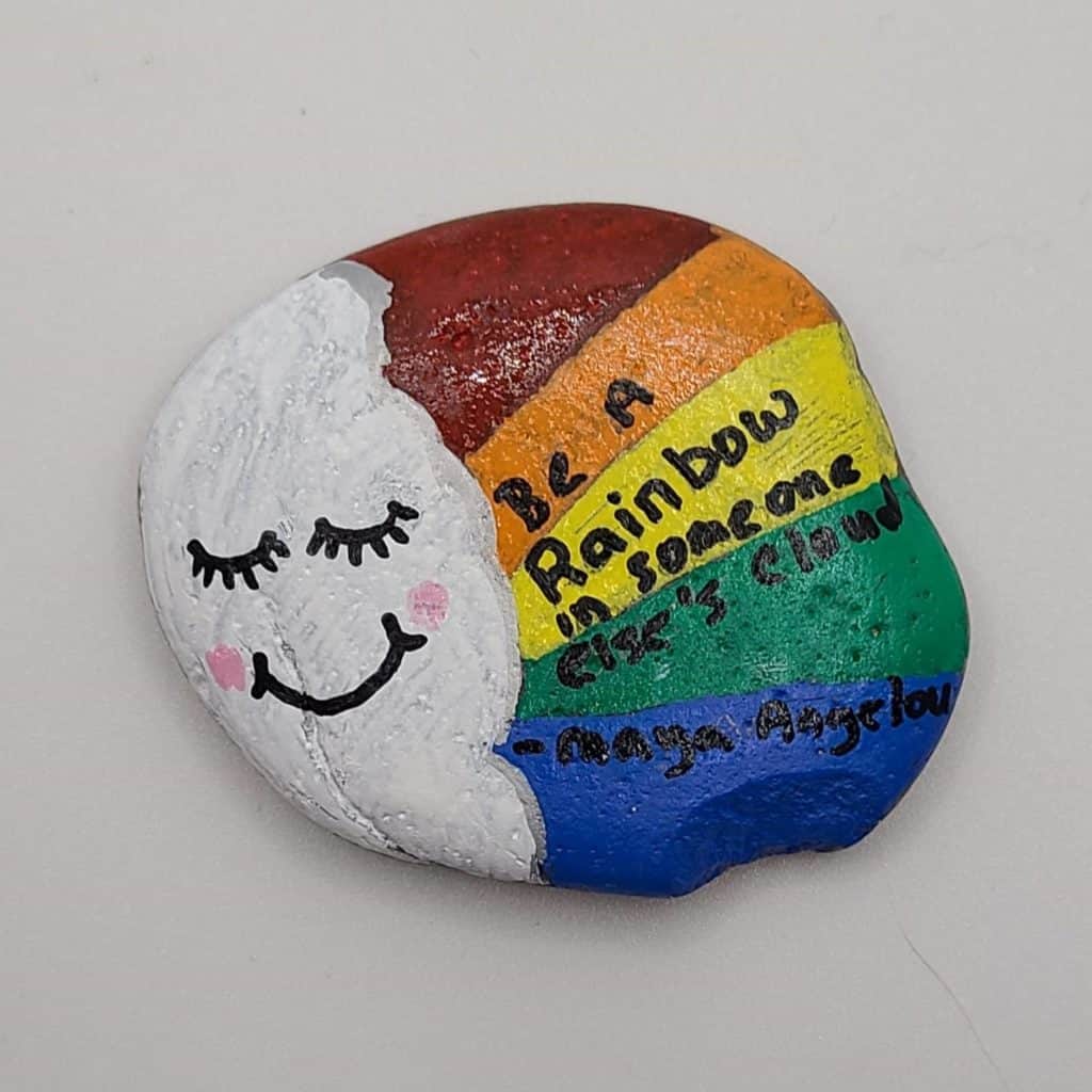 Rainbow Painted Rock - Rainbow Kindness Rock Final