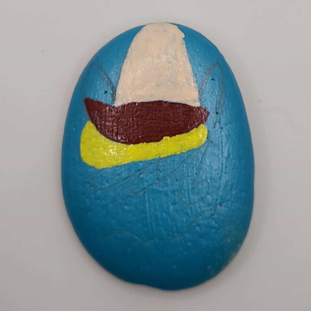Rainbow Painted Rock - Rainbow Unicorn 3