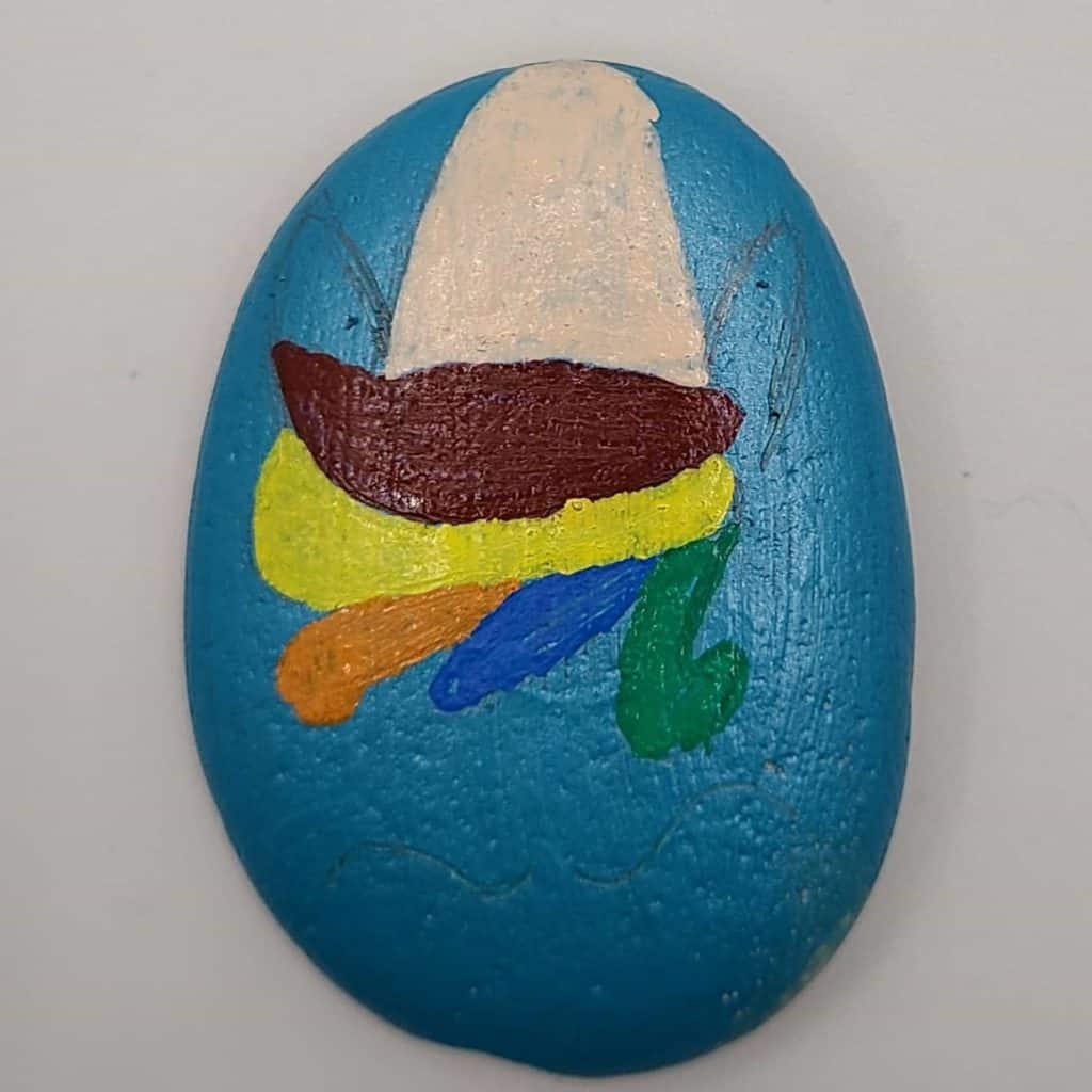 Rainbow Painted Rock - Rainbow Unicorn 4