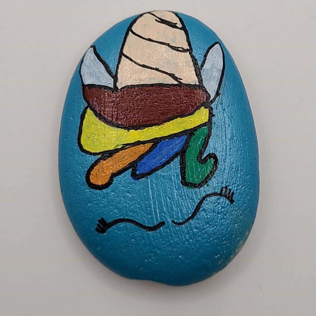 Rainbow Painted Rock - Rainbow Unicorn Final