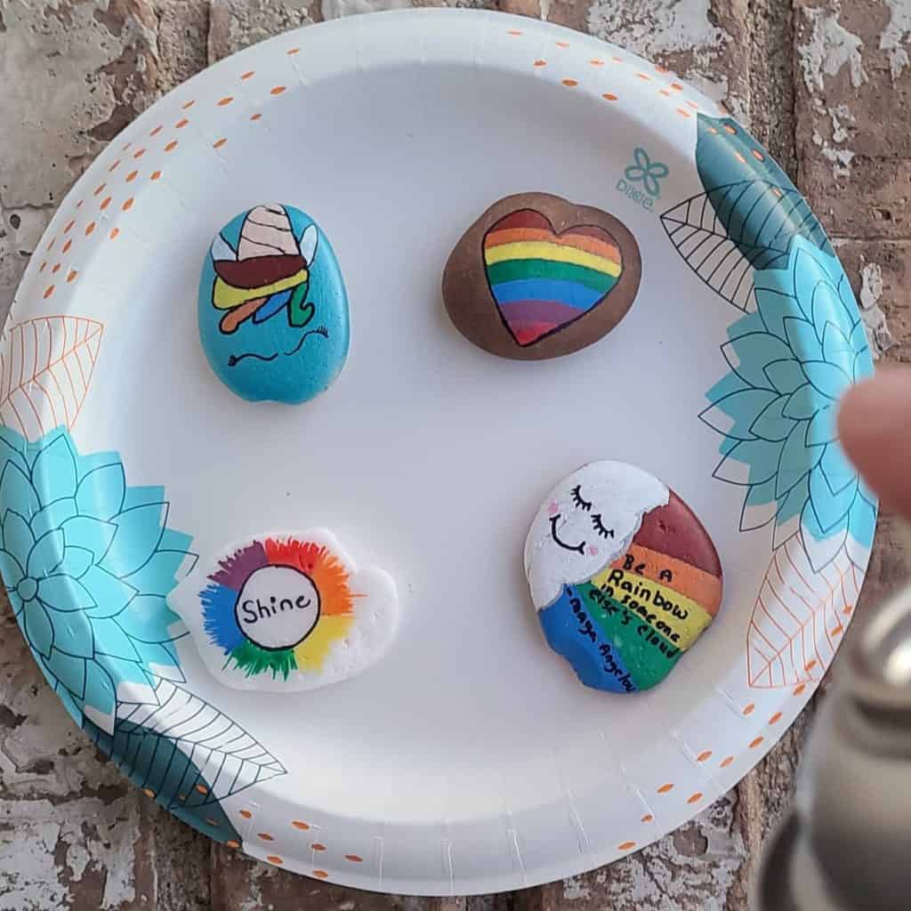 Sealing Rainbow Painted Rocks