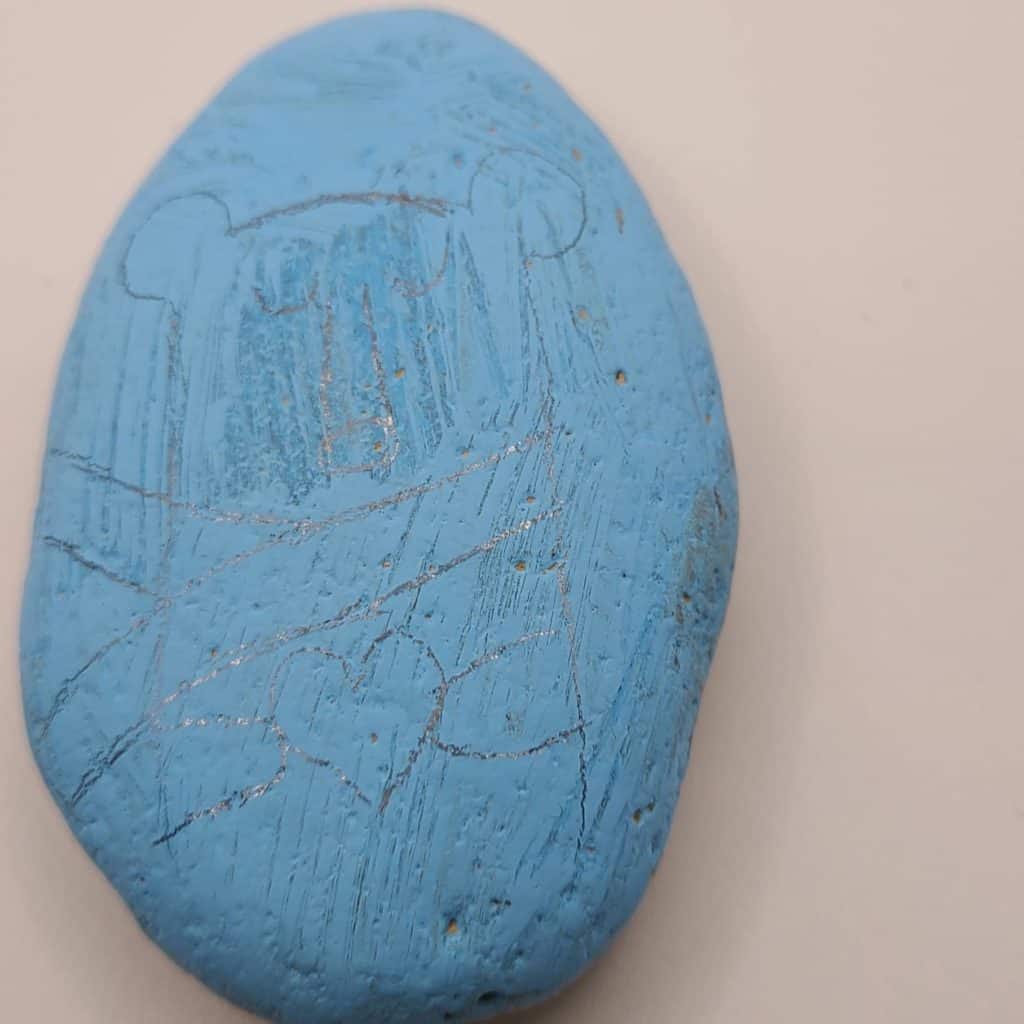 Winter Rock Painting - Drawing Polar Bear on Rock