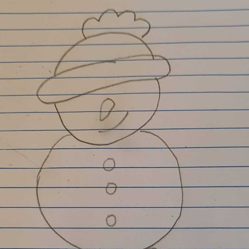 Winter Rock Painting - Drawing Snowman