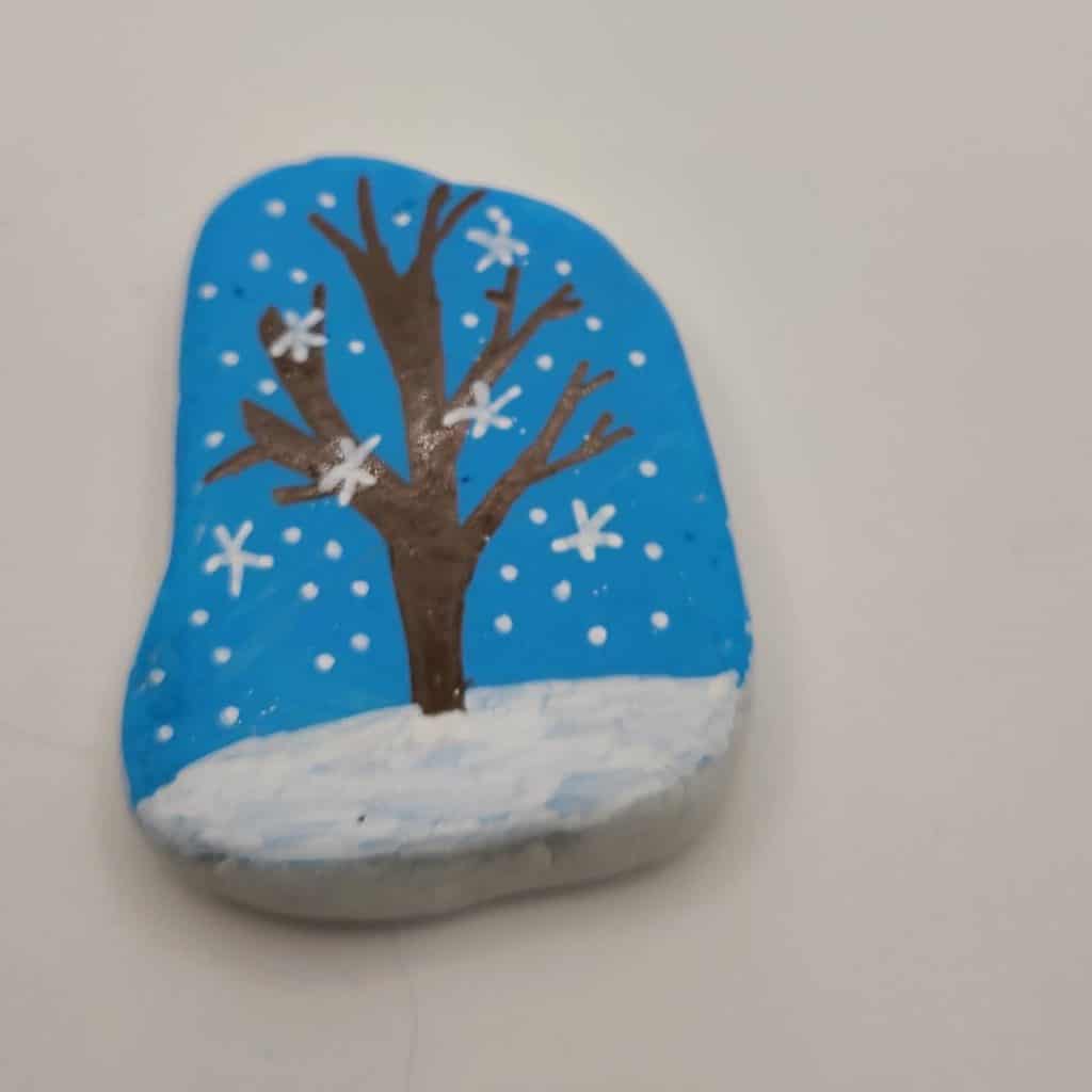 Winter Rock Painting - Snow