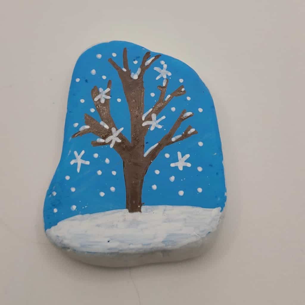Winter Rock Painting - Snow 2