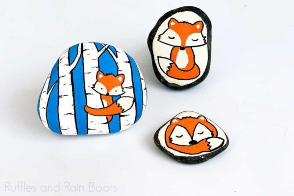 3 Fox Rock Painting Ideas by Sarah at Ruffles and Rain Boots
