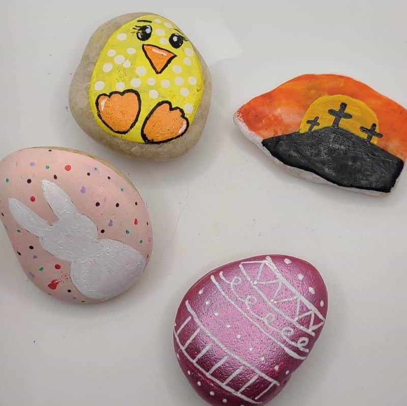 4 Easter Painted Rocks Final