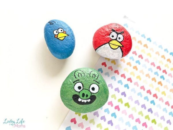 Angry Birds Painted Rocks by Living Life as Moms