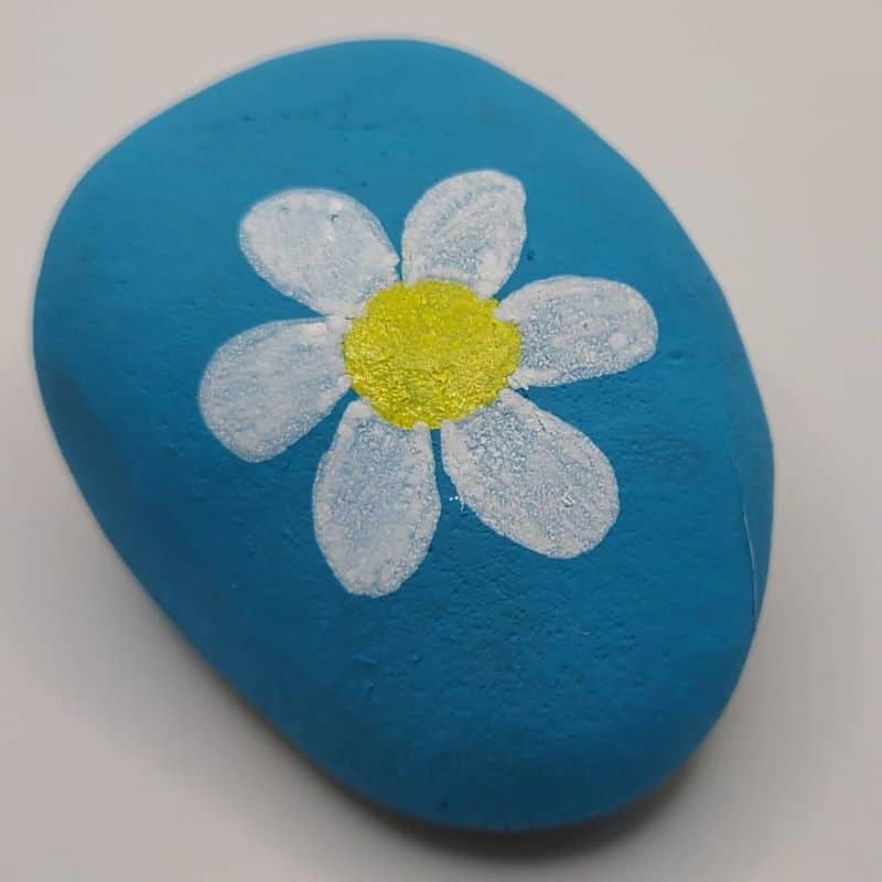 Daisy painted rocks 1b