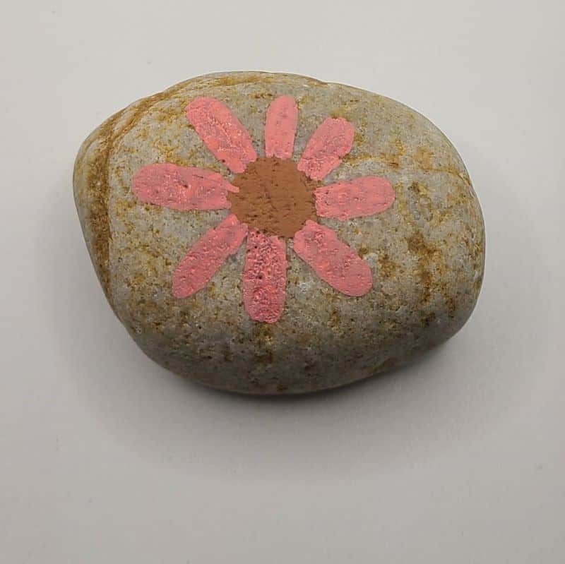 Daisy painted rocks 2b