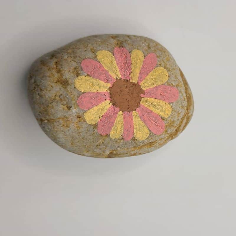 Daisy painted rocks 2c
