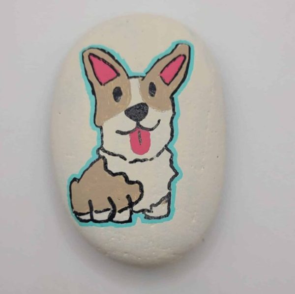 Dog Painted Rock by Corie at Rock Rembrandt