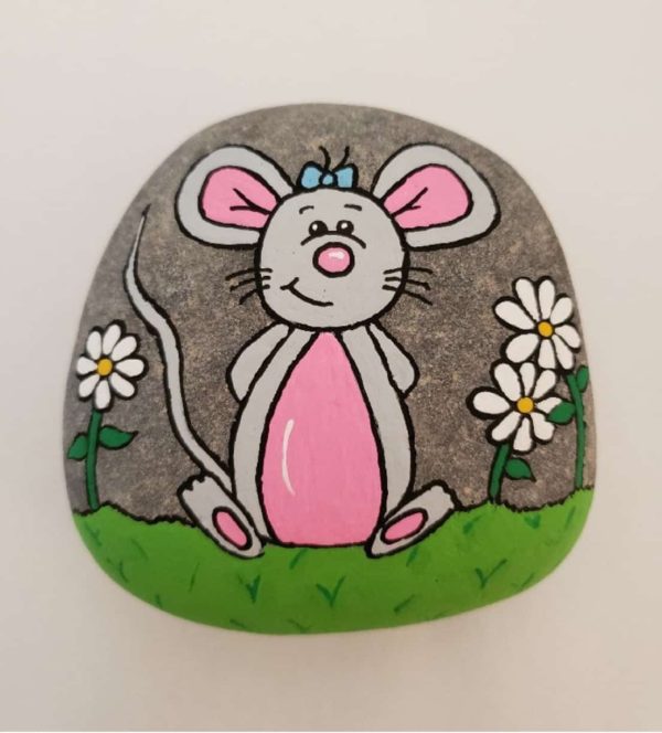 Downloadable Happy Mouse Rock Painting Tutorial by StepbyStepStones