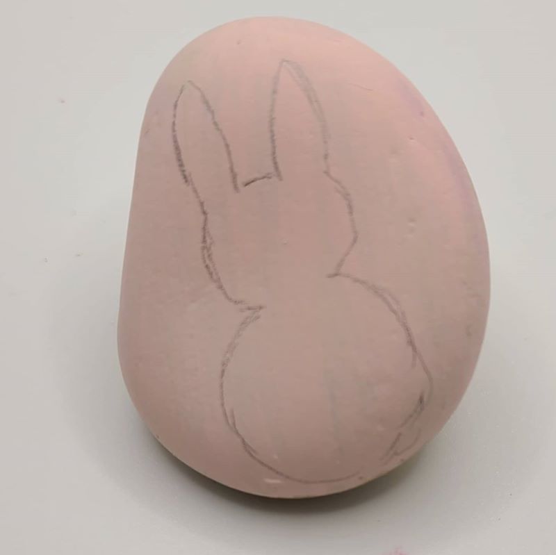 Easter Painted Rocks - Bunny 1