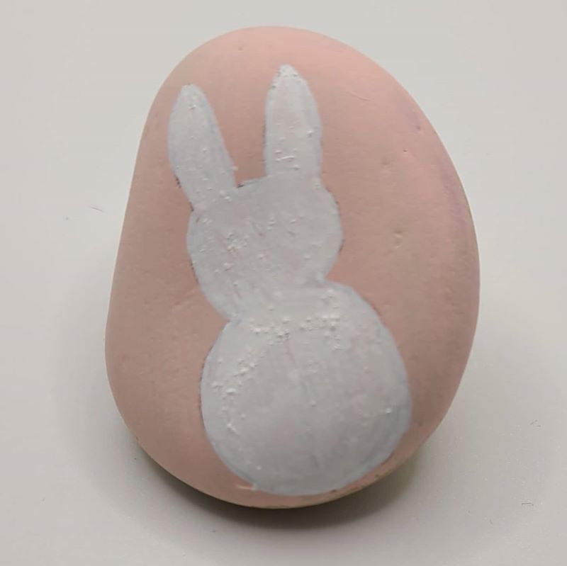 Easter Painted Rocks - Bunny 2