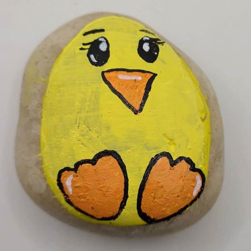 Easter Painted Rocks - Chick 3