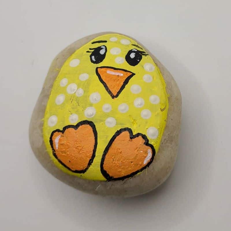 Easter Painted Rocks - Chick Final