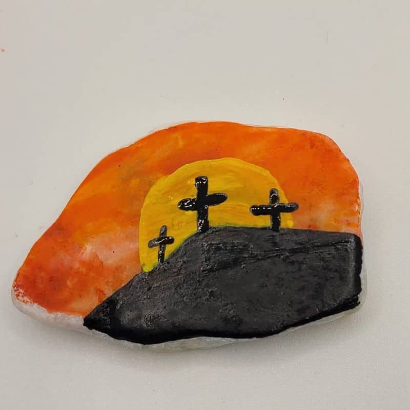Easter Painted Rocks - Cross Final