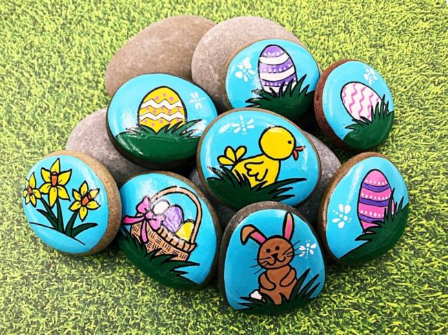 Easter Painted Rocks by Alleluia Rocks