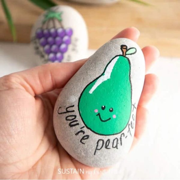 Fruit Painted Kindness Rocks by Sustain my Craft Habit