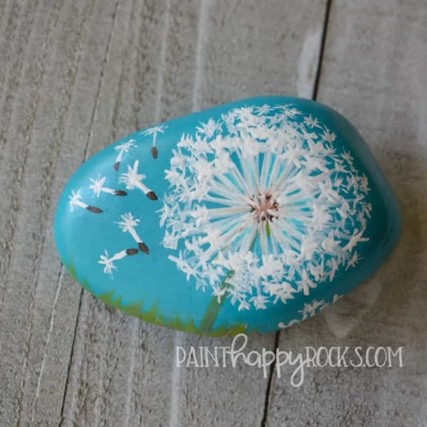 How to Paint a Dandelion Wish Rock by Paint Happy Rocks