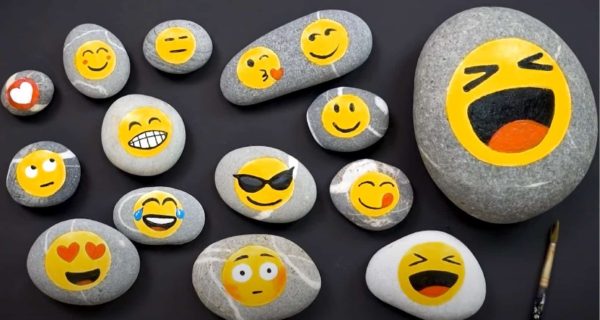 How to draw Emoji Rocks with acrylic paint by Jay Lee Painting