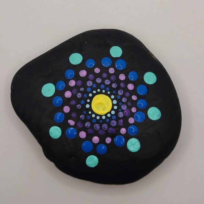 Mandala Painted Rocks - Design 1c