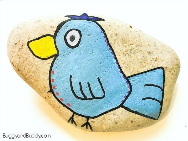 Painted Bird Rock Tutorial by Buggy and Buddy