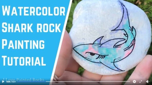 Shark Painted Rock from I Love Painted Rocks